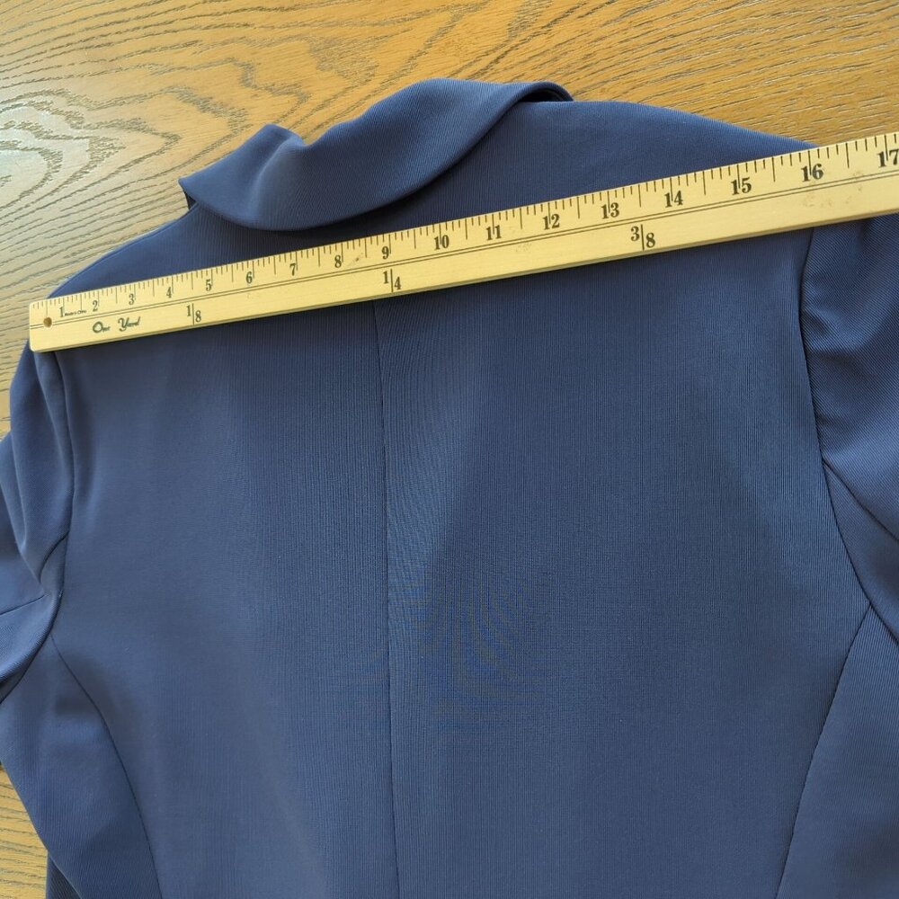 Boston Proper Blue Blazer Size 14 One button Comfortable Career Slat Pockets - Picture 15 of 16